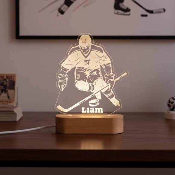 Custom LED Hockey Name Light | Personalized Light-Up Sign for Kids or Office - Picture 8 of 8